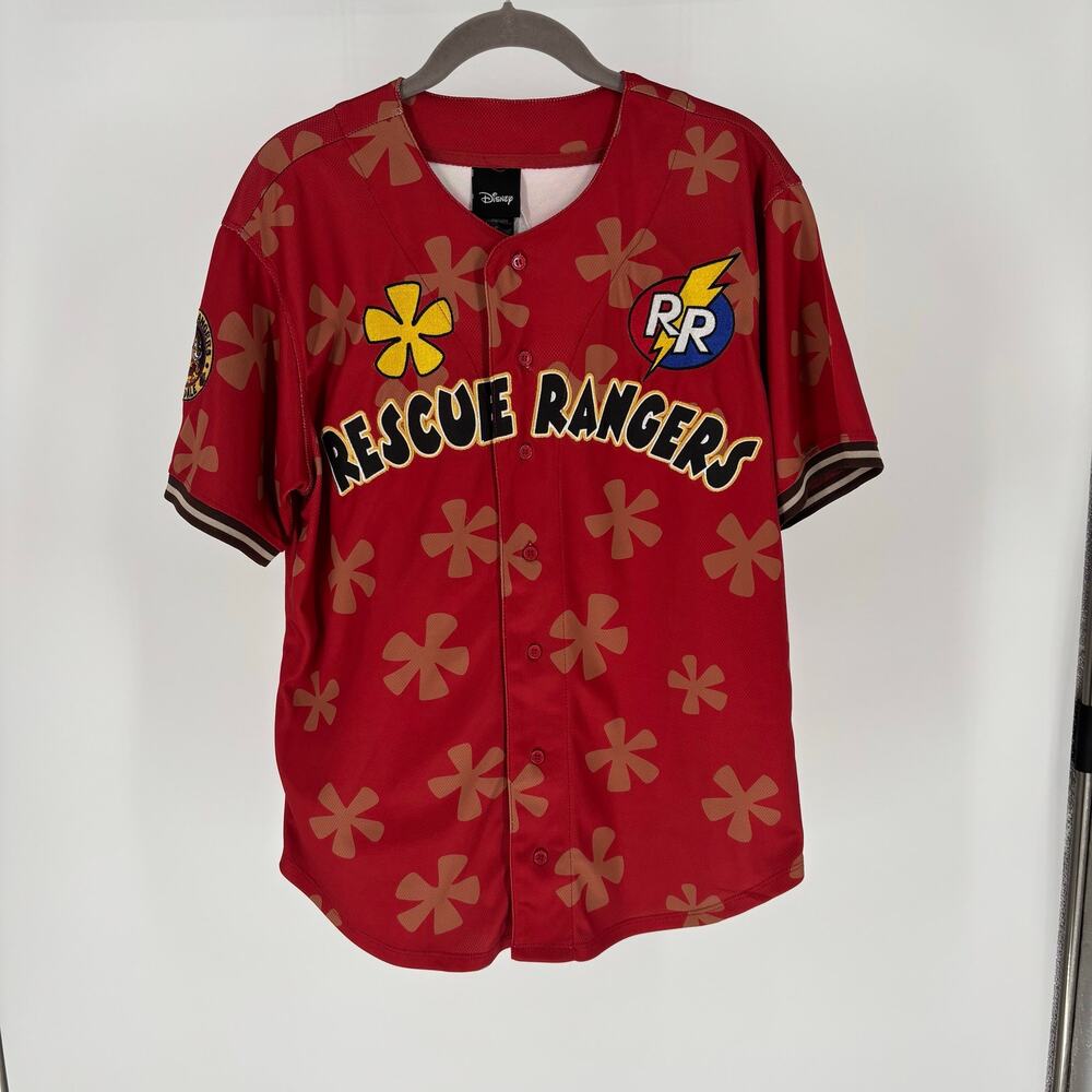 Disney Rescue Rangers Dale 89 Baseball Jersey Adult Sz XS Red Hawaiian Exclusive